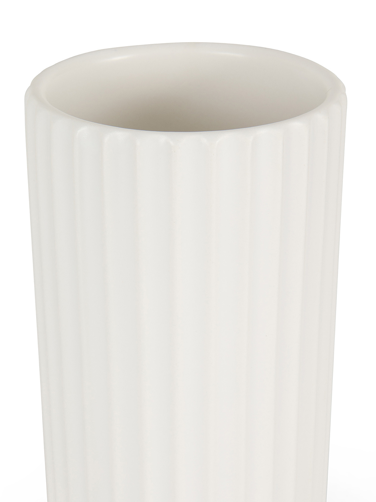 Vaso ceramica rigata, Bianco, large image number 1