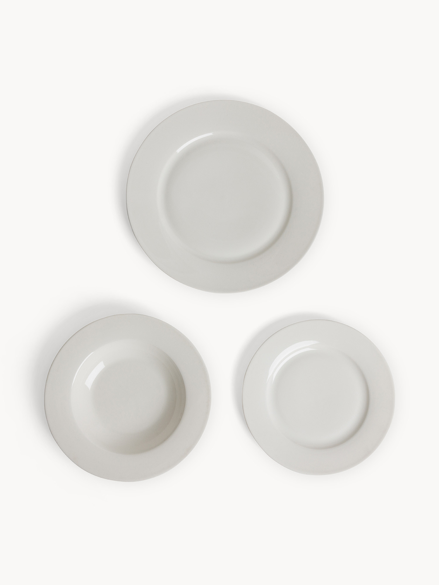 Set 18 piatti in new bone china Falda, Bianco, large image number 1