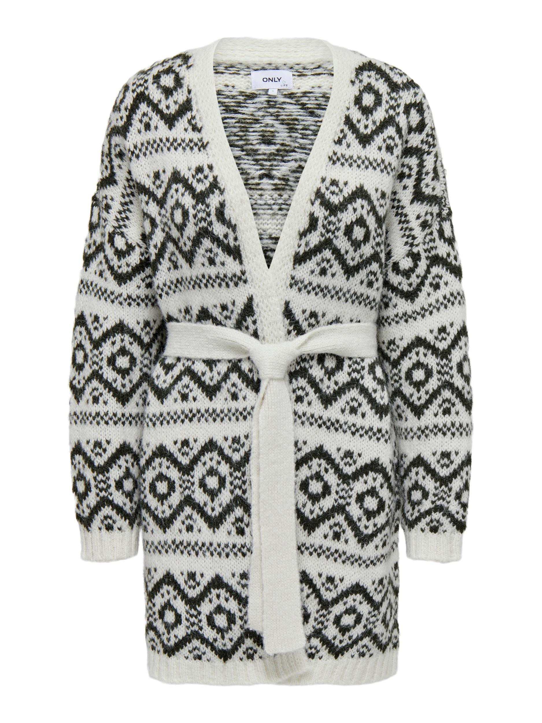 Only - Long cardigan with print, Grey, large image number 0
