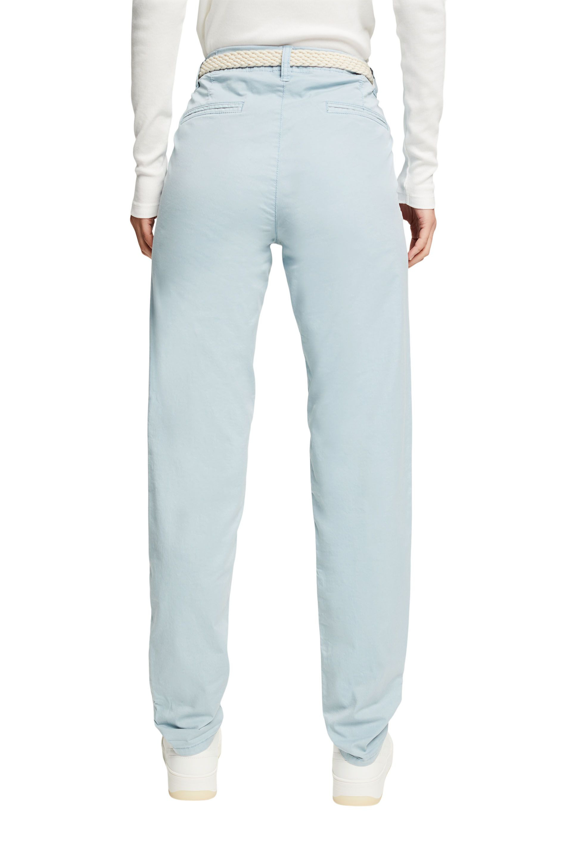 Chino trousers with woven belt, Blue Celeste, large image number 2