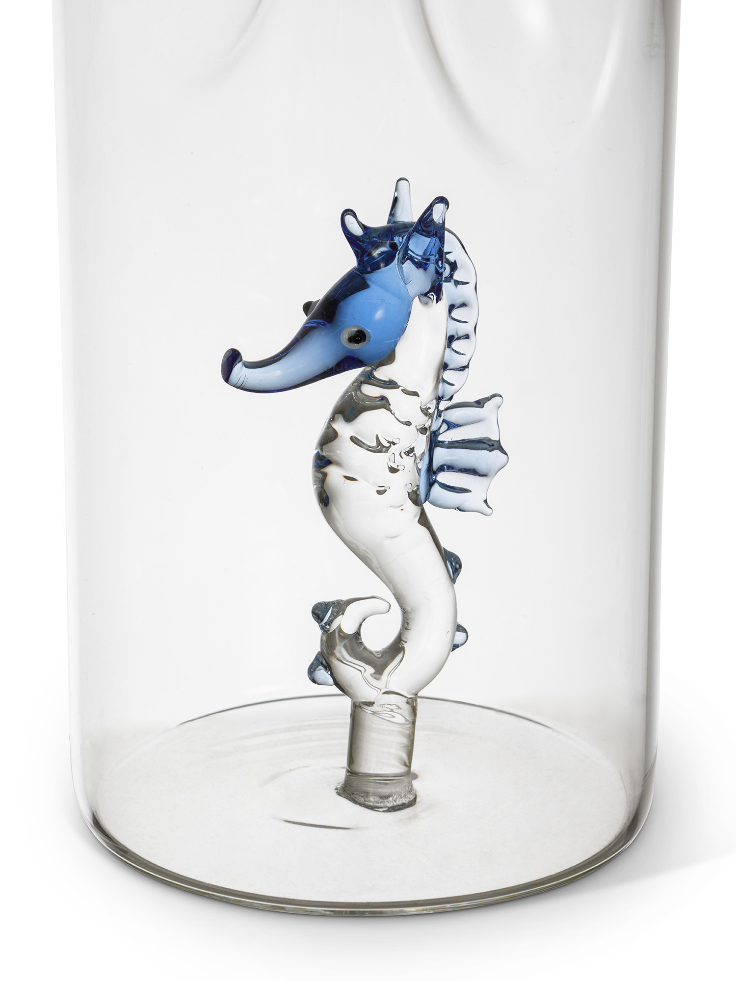 Glass carafe with seahorse detail, Transparent, large image number 1