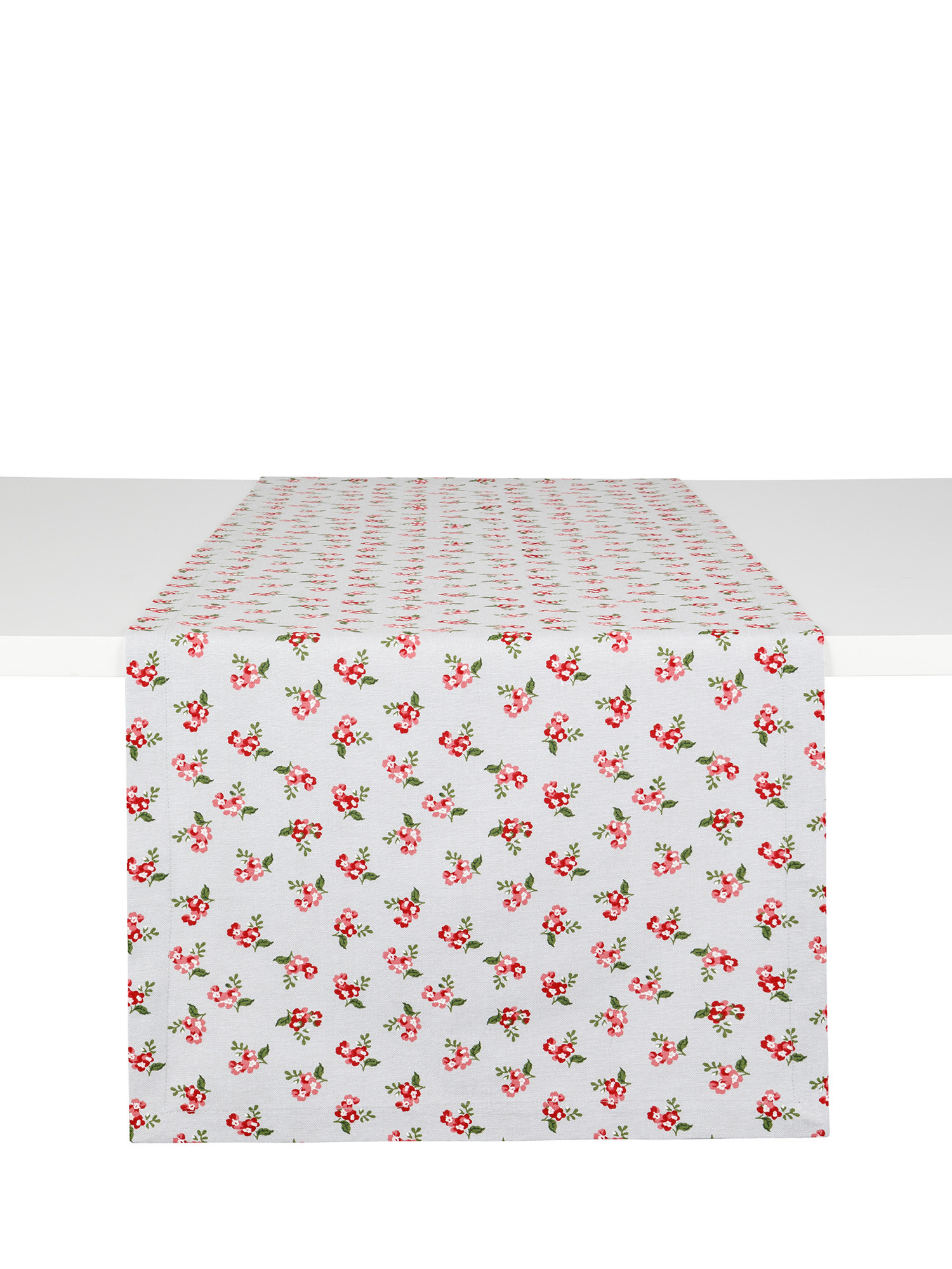 100% cotton runner with little flowers print, Pink, large image number 0