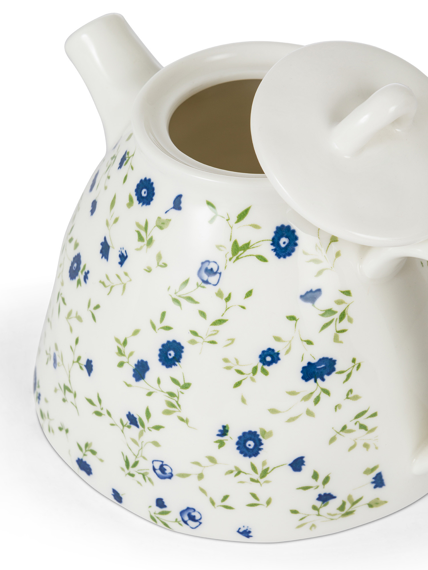 Porcelain teapot with flower motif, White, large image number 1