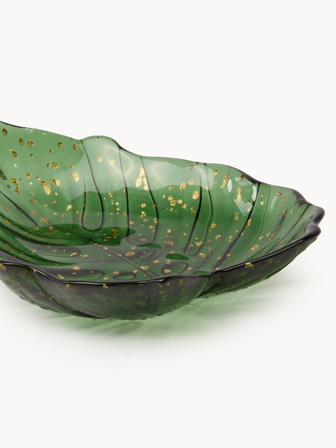 Monstera leaf plate, Verde/Oro, large image number 1