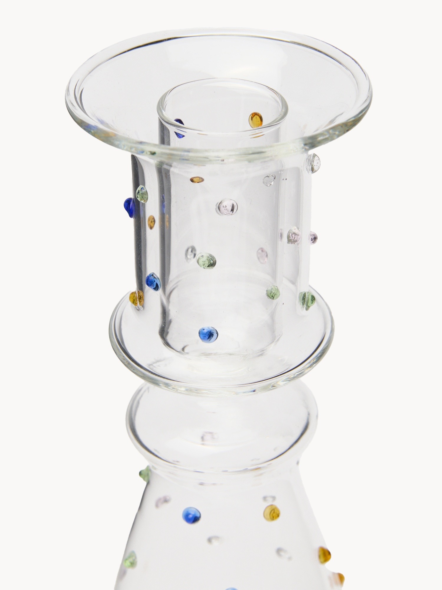 Borosilicate glass candlestick, Transparent, large image number 2