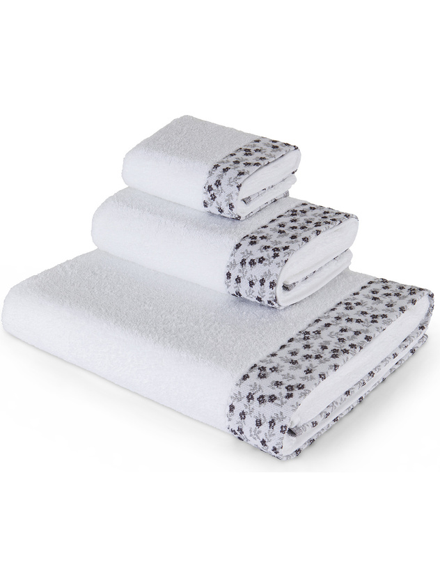 Asciugamano spugna di cotone bordo floreale