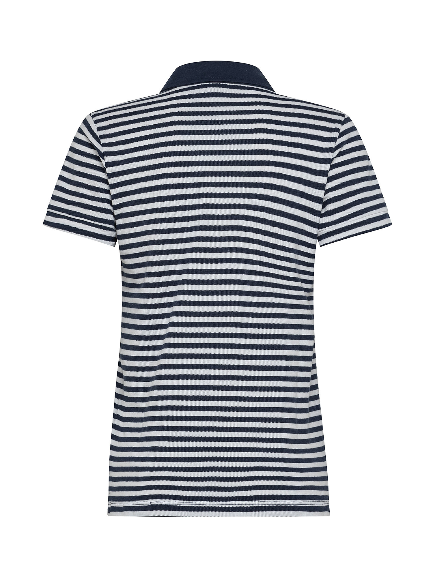 Striped polo shirt with rouches, Dark Blue, large image number 1