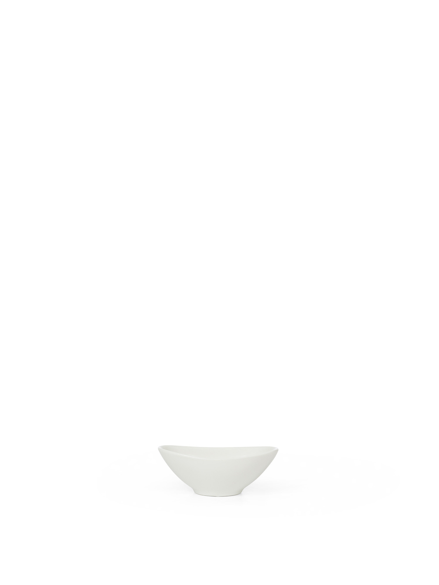 Coppetta ovale porcellana bianca, Bianco, large image number 0