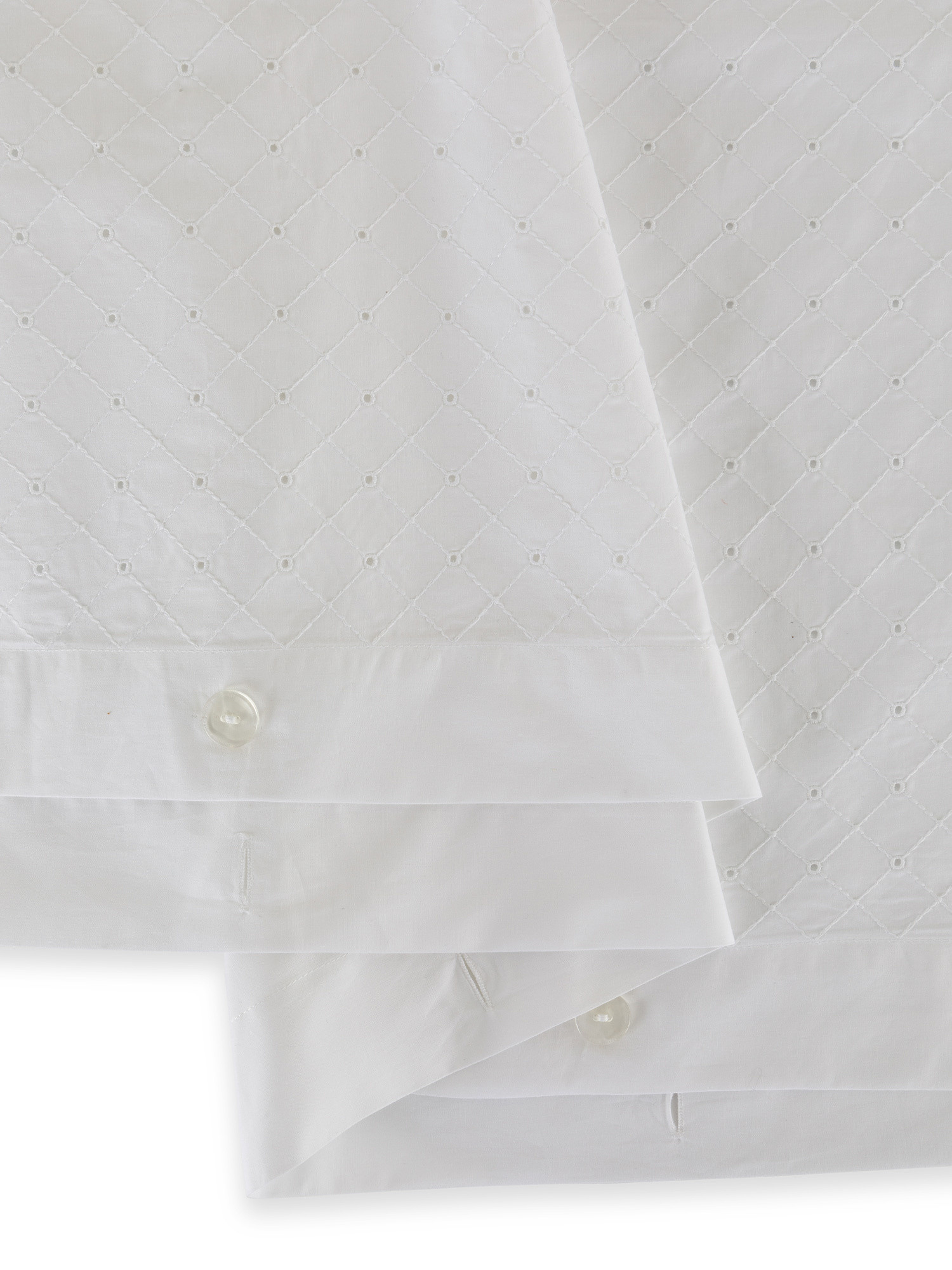 Portofino duvet cover in 100% cotton percale with Sangallo lace, White, large image number 2
