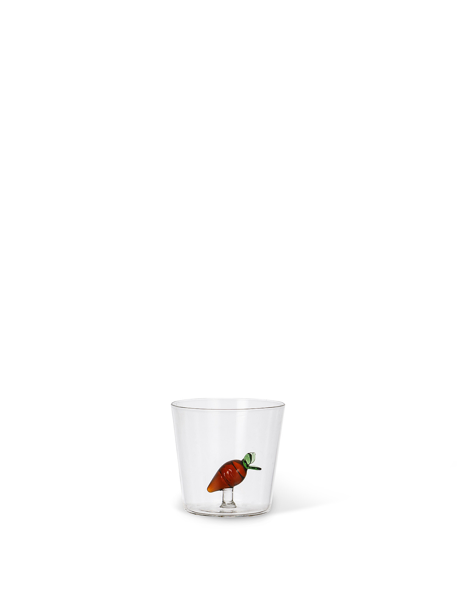 Bicchiere vetro borosilicato dettaglio carota, Trasparente, large image number 0