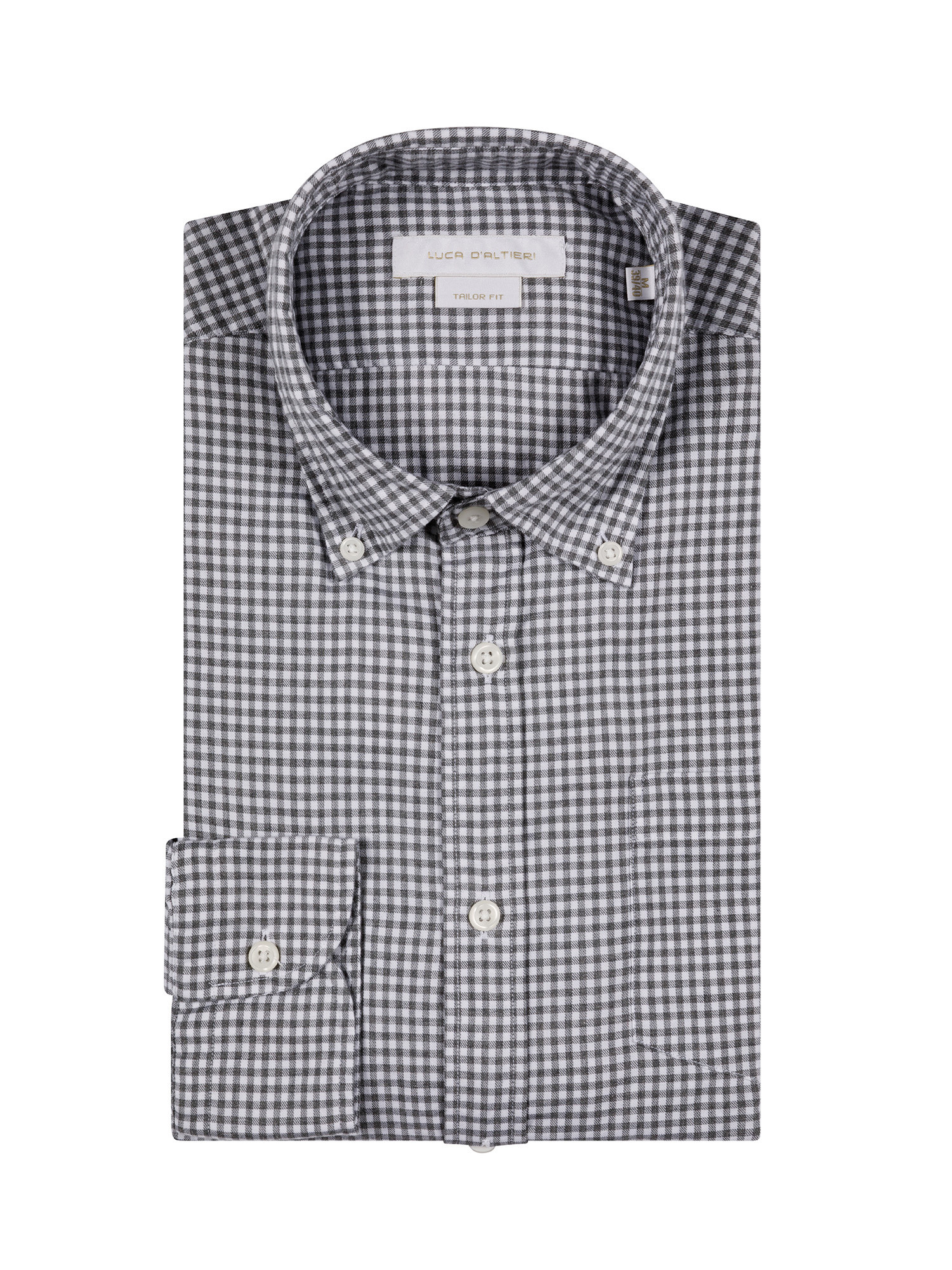 Tailor fit shirt in soft organic cotton flannel, Grey, large image number 0
