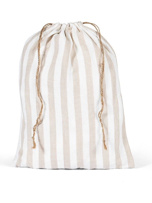Striped linen and cotton bag