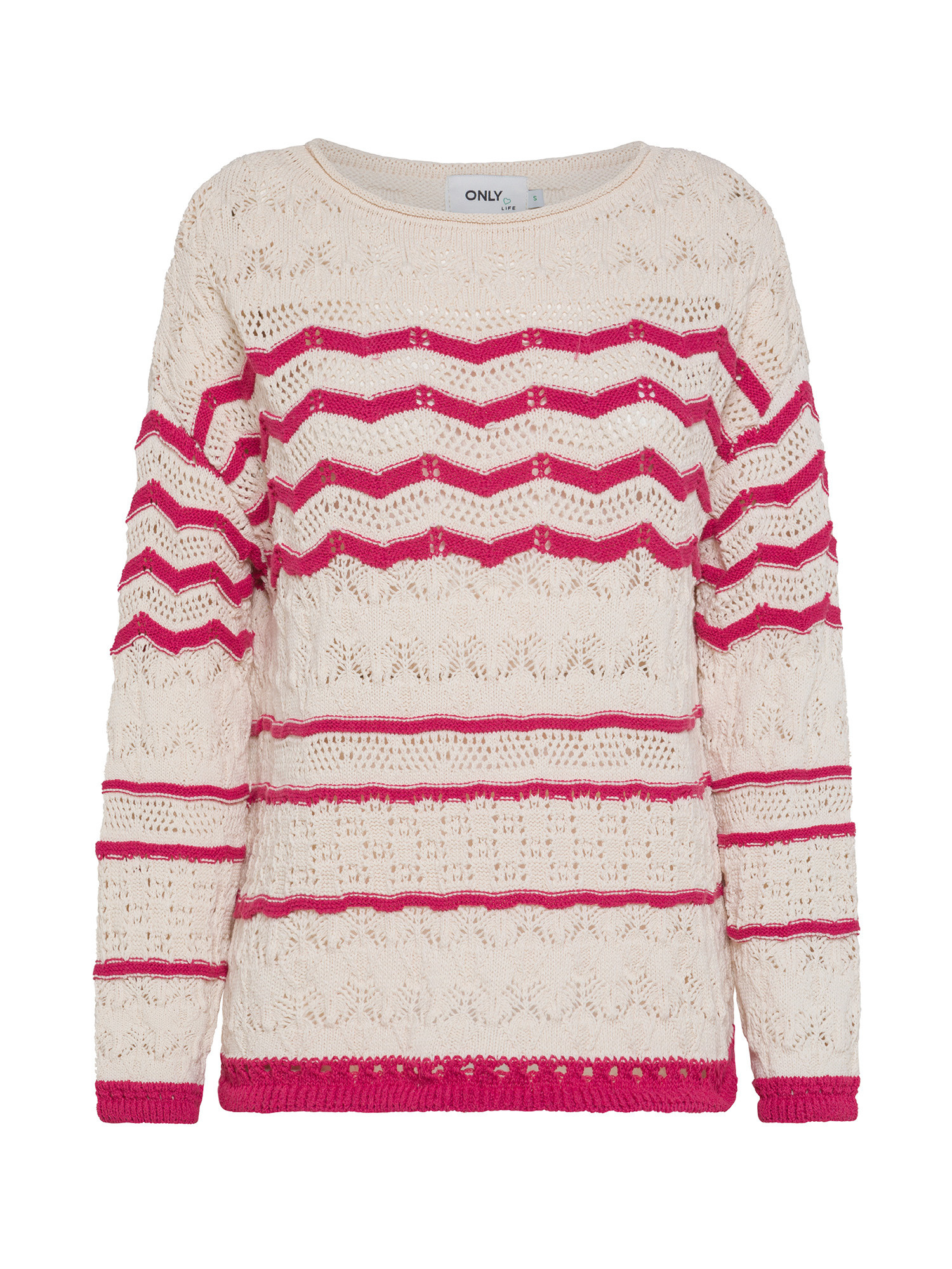 Only - Pullover in maglia, Rosa fuxia, large image number 0