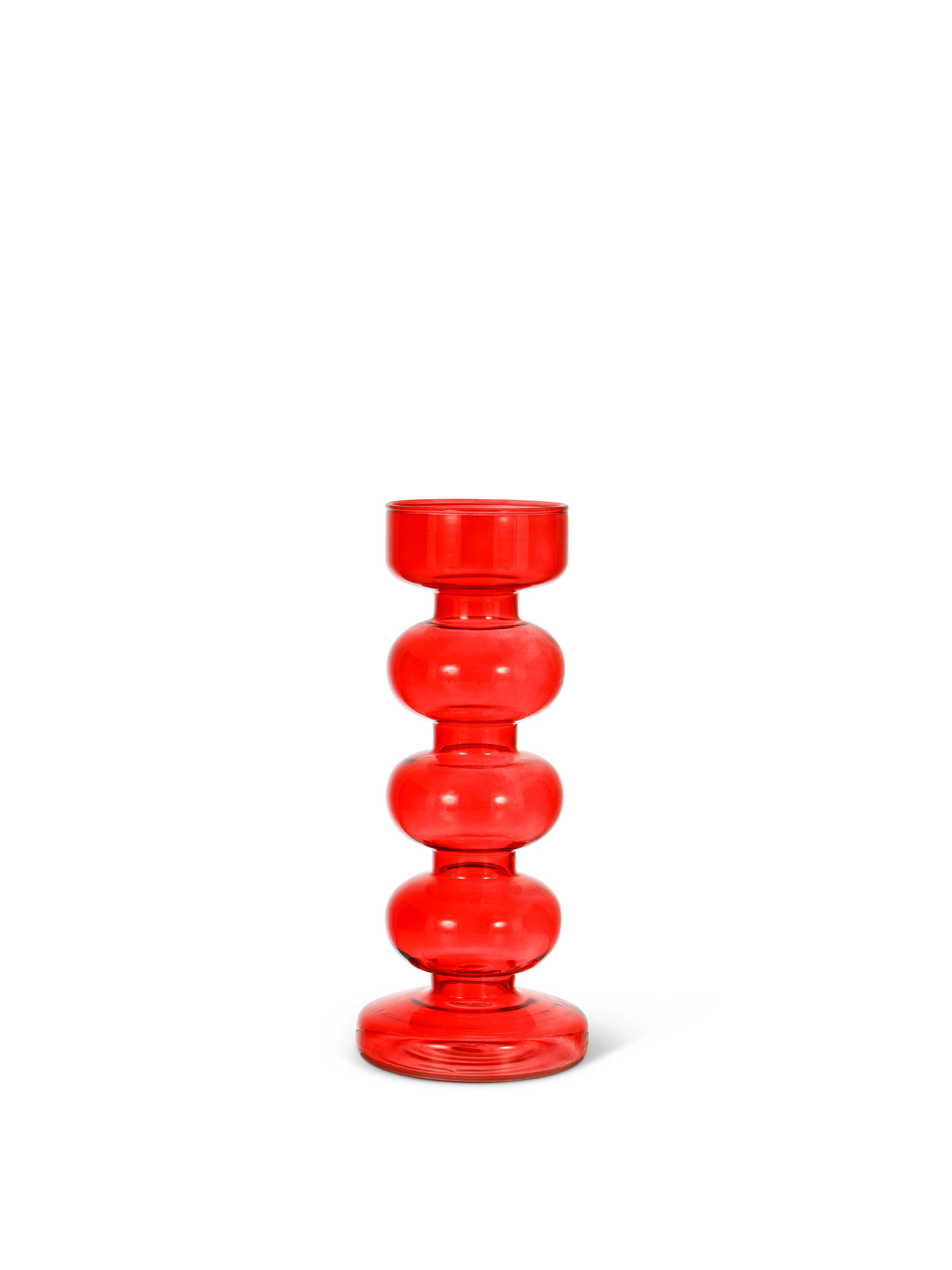 Glass candlestick, Red, large image number 0