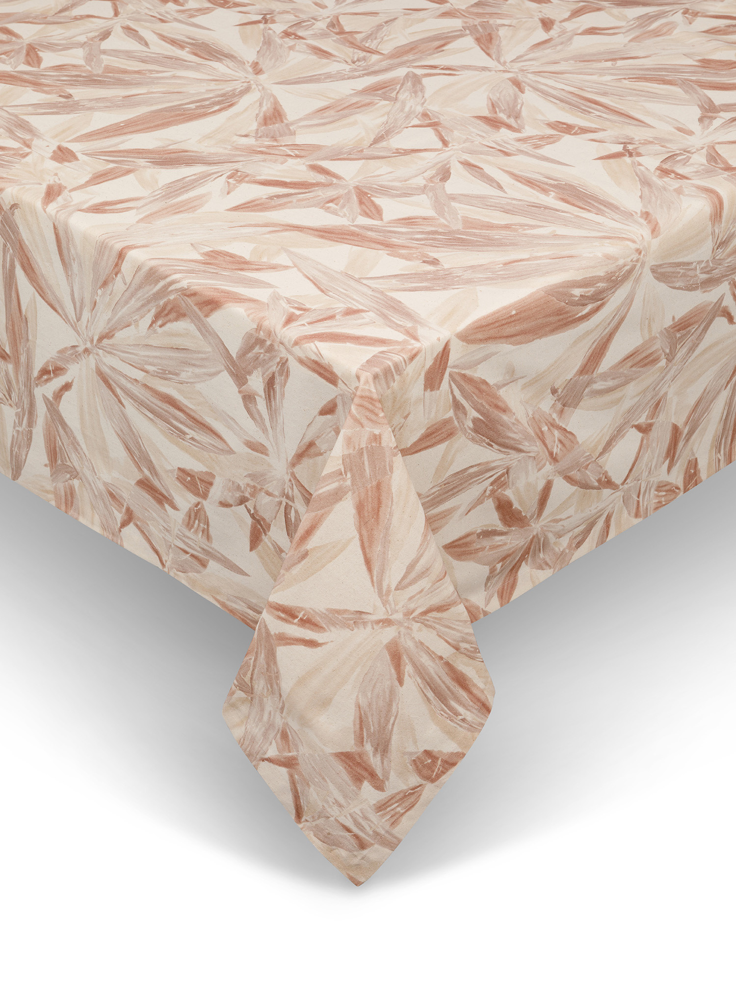 Floral patterned cotton tablecloth, Pink, large image number 0