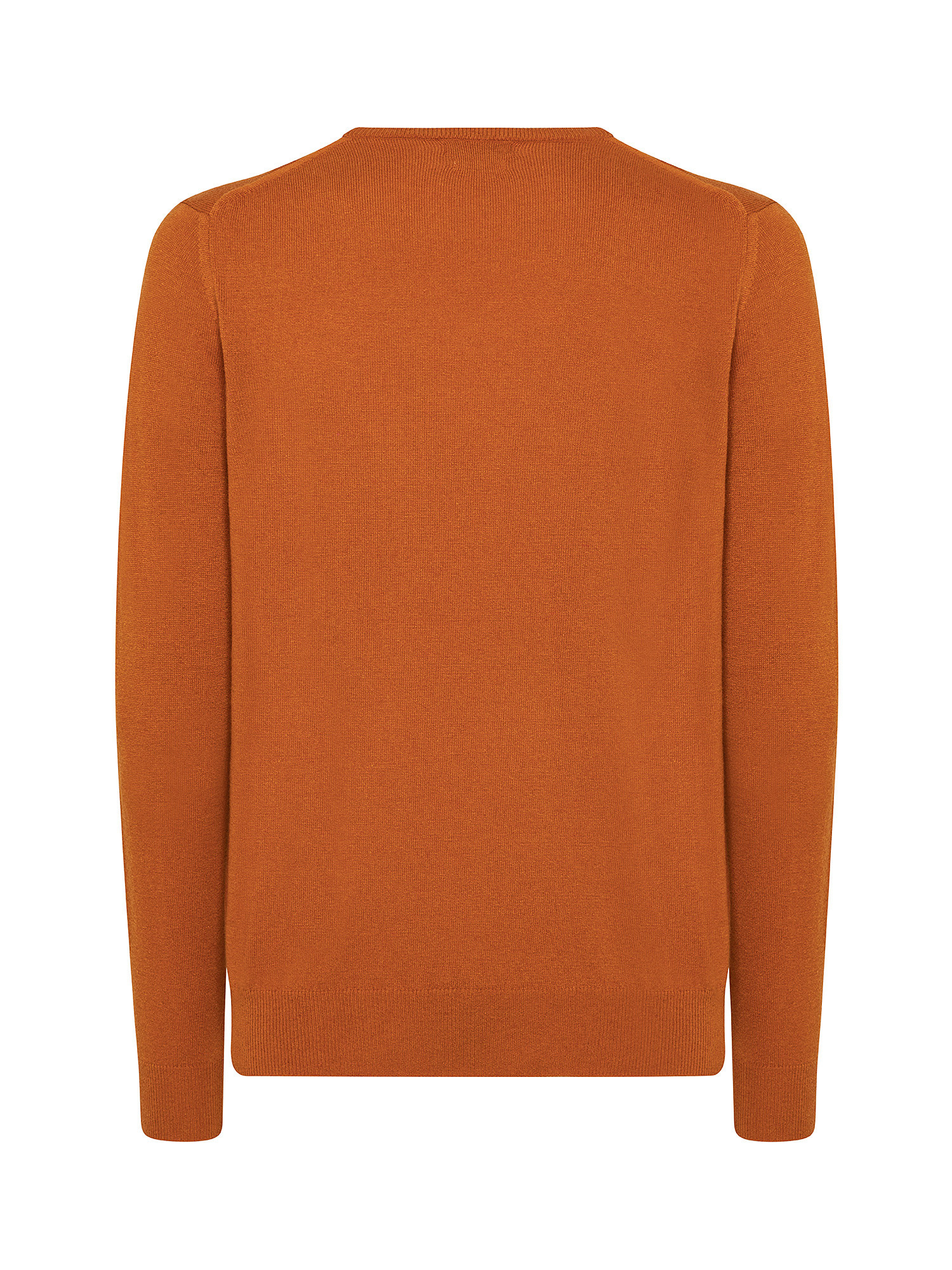 Cashmere Blend crewneck sweater with noble fibers, Orange, large image number 1