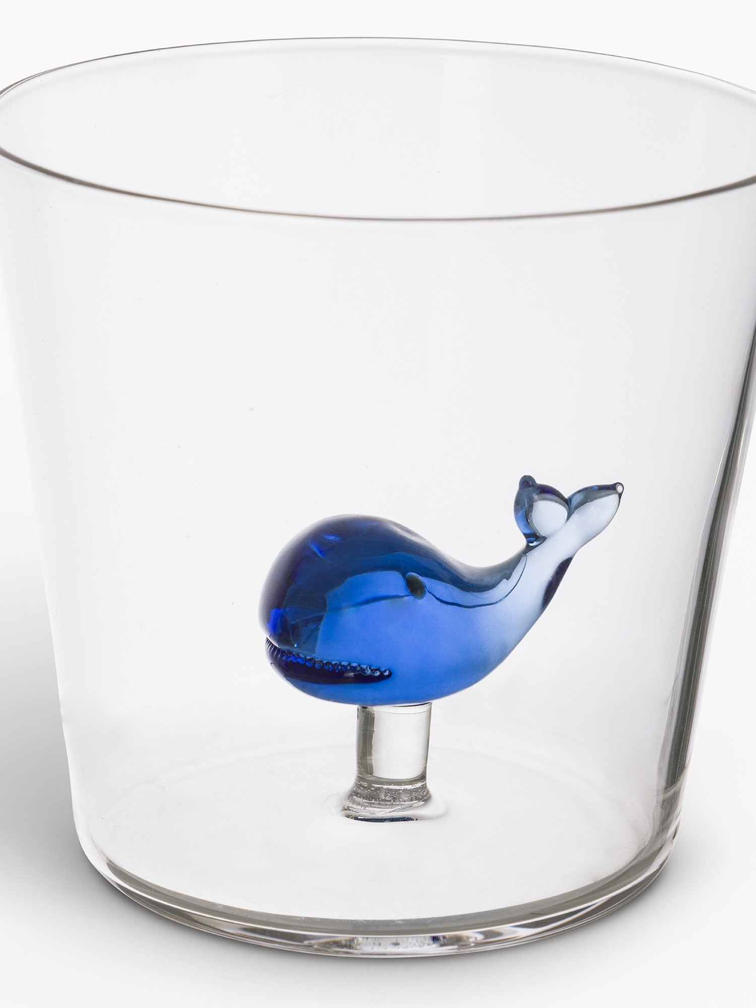 Bicchiere in vetro borosilicato dettaglio balena, Trasparente, large image number 1