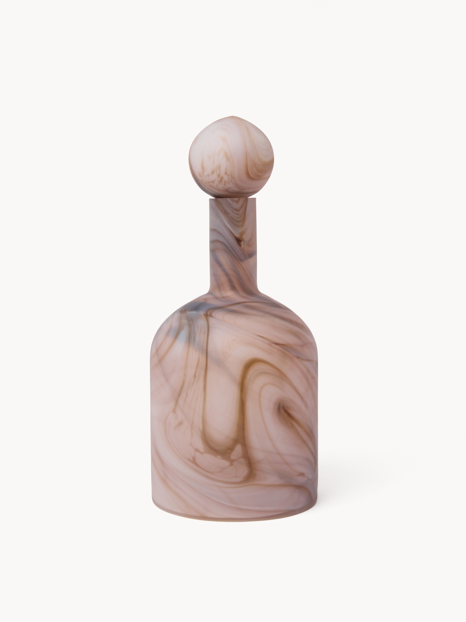 Decorative colored glass bottle, Brown, large image number 0