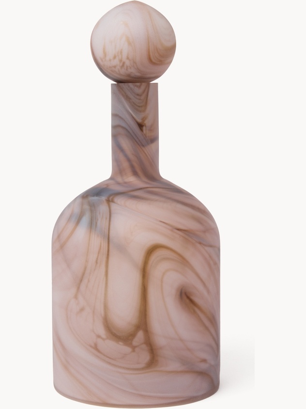 Decorative colored glass bottle