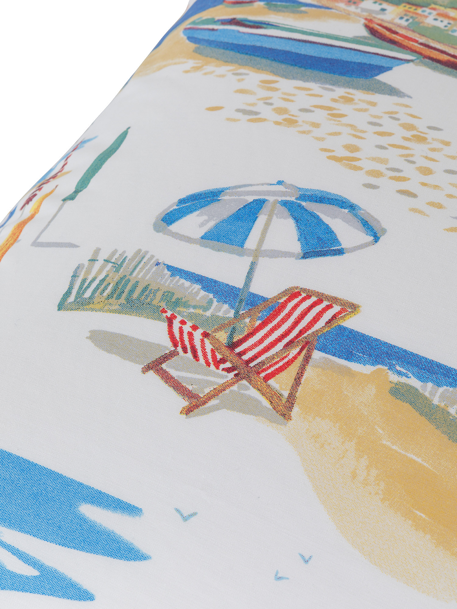 Federa percalle di cotone fantasia spiaggia, Multicolor, large image number 1