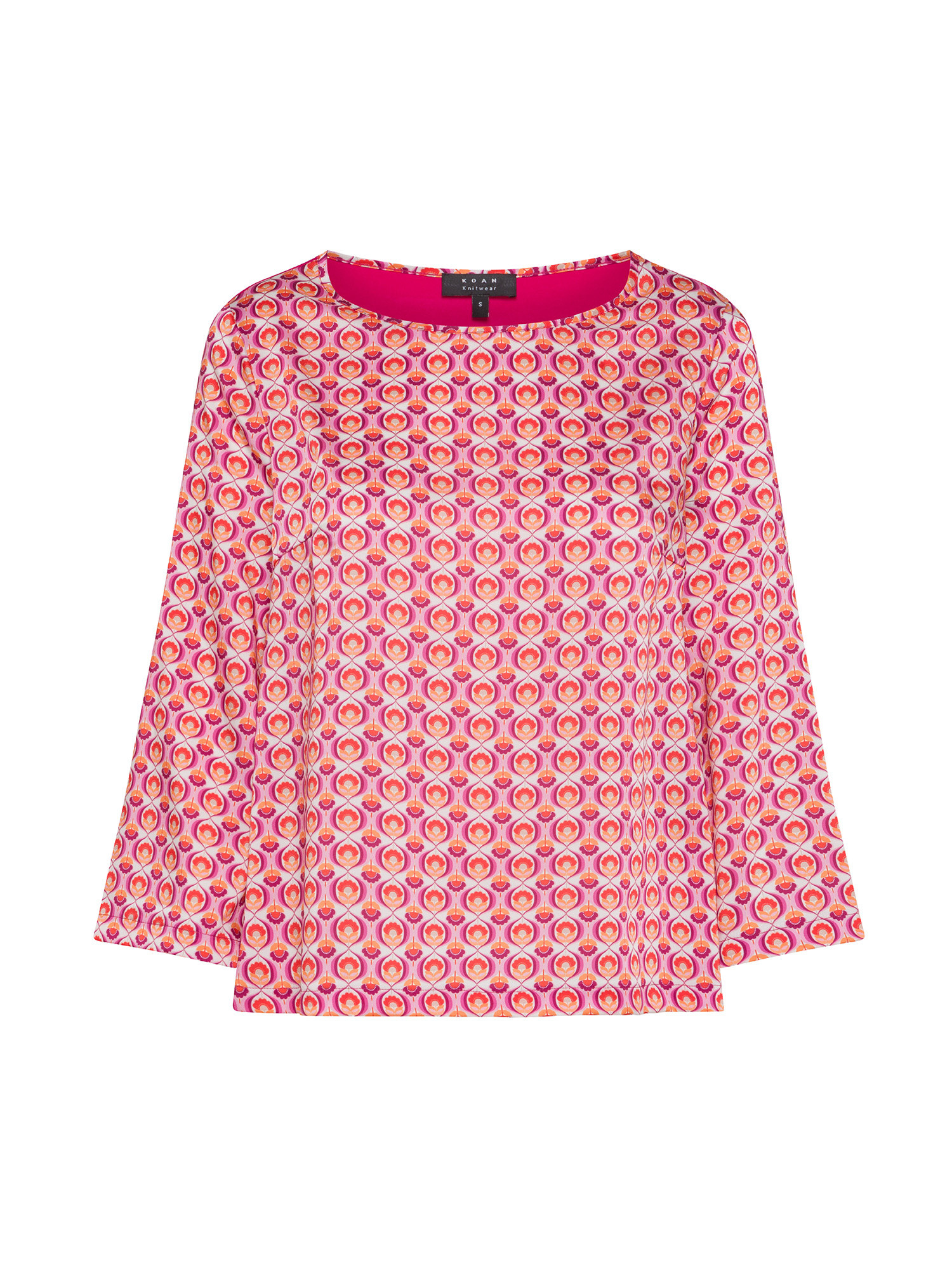 Koan - Patterned T-shirt, Pink Fuchsia, large image number 0