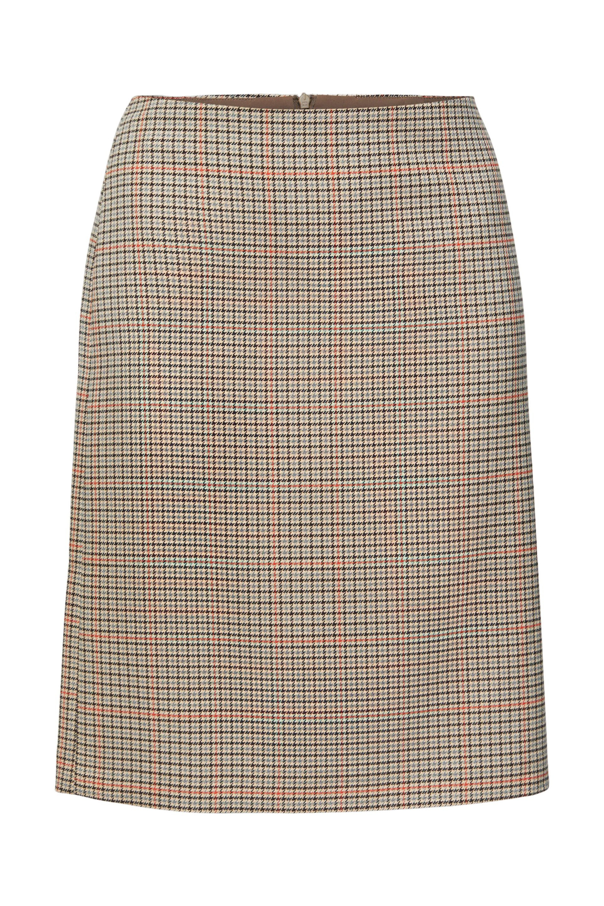 Midi skirt with a check pattern, Beige, large image number 0