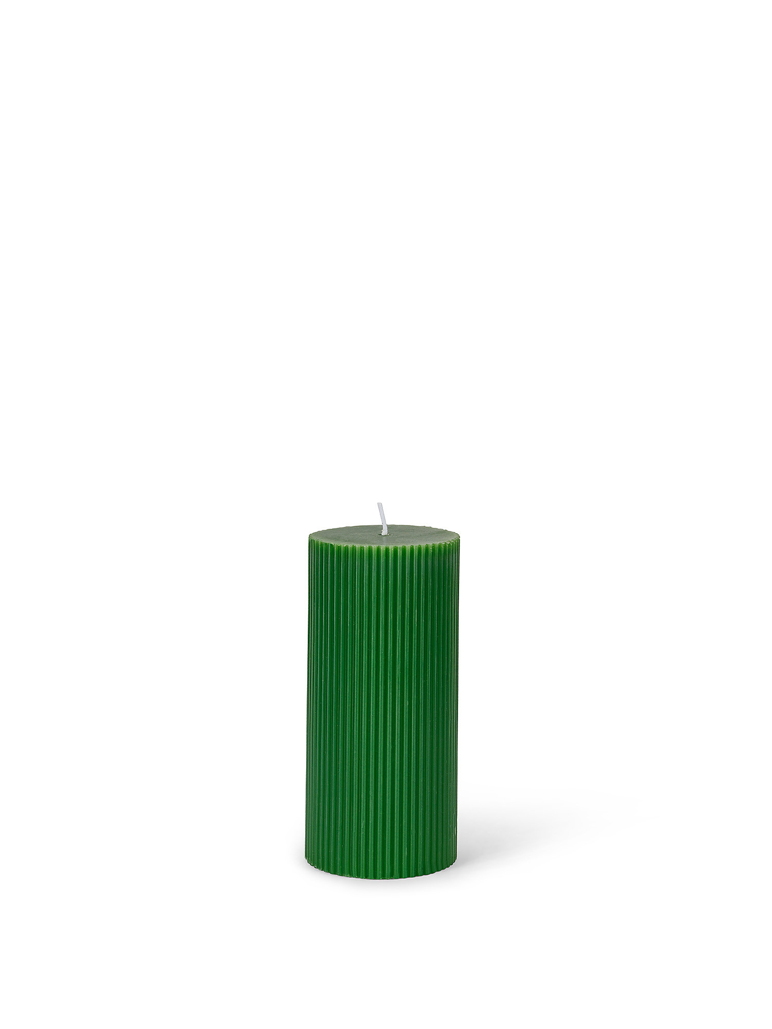 Solid color striped candle, Dark Green, large image number 0