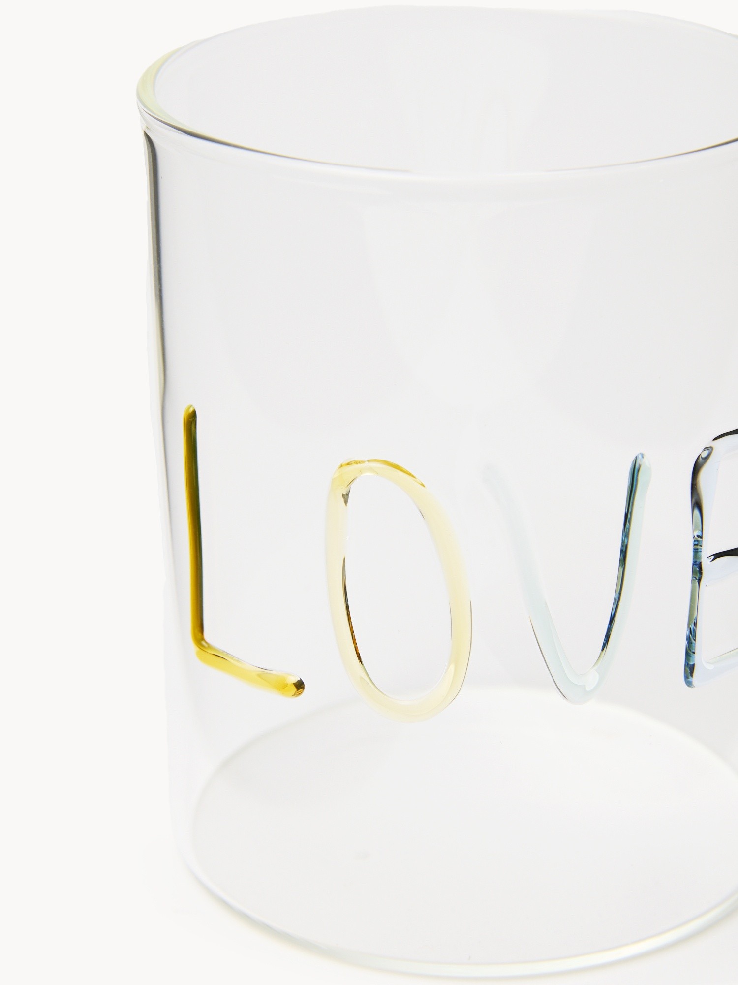 Borosilicate glass tumbler with Love detail, Transparent, large image number 0