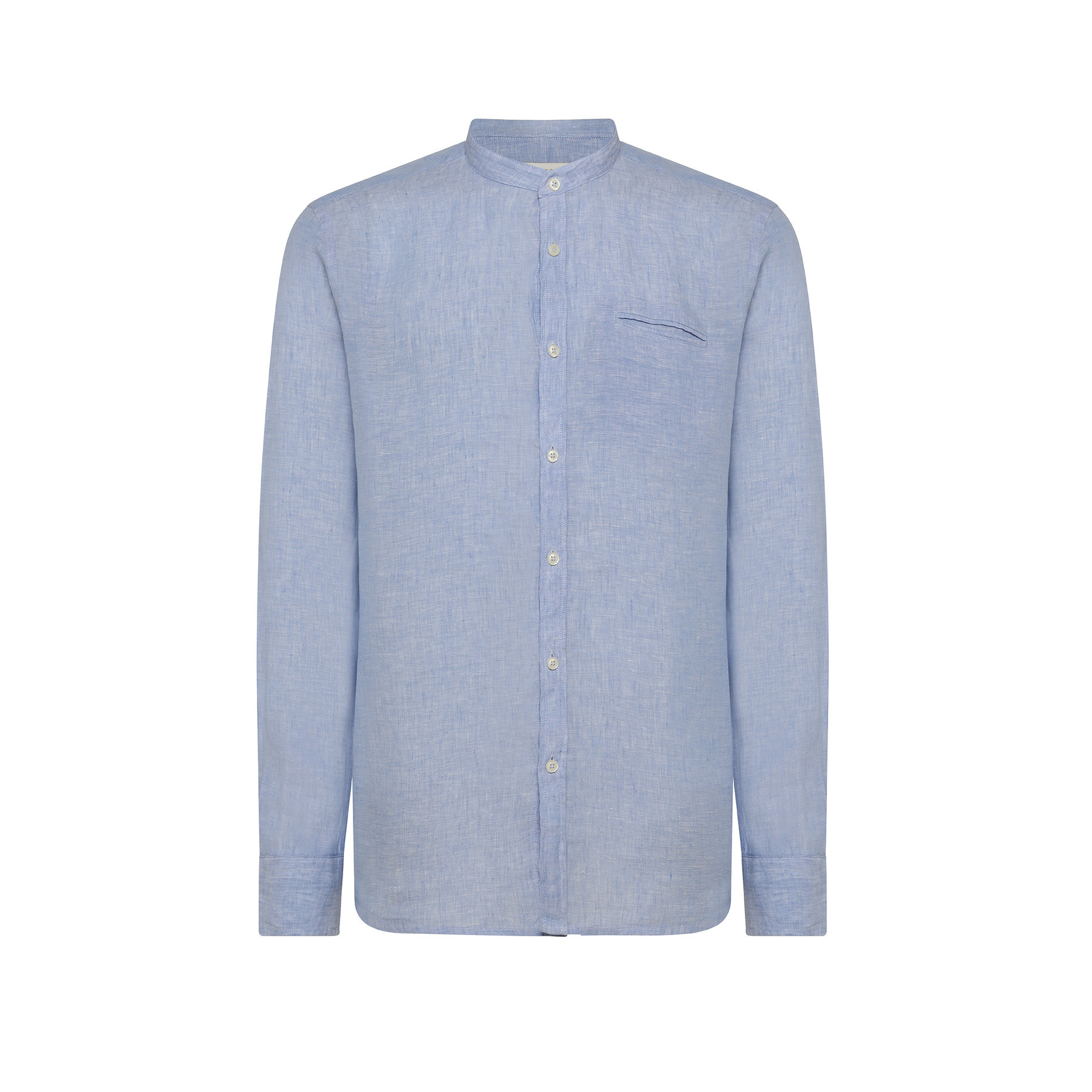 Camicia puro lino tailor fit Luca D'Altieri, Azzurro, large image number 0