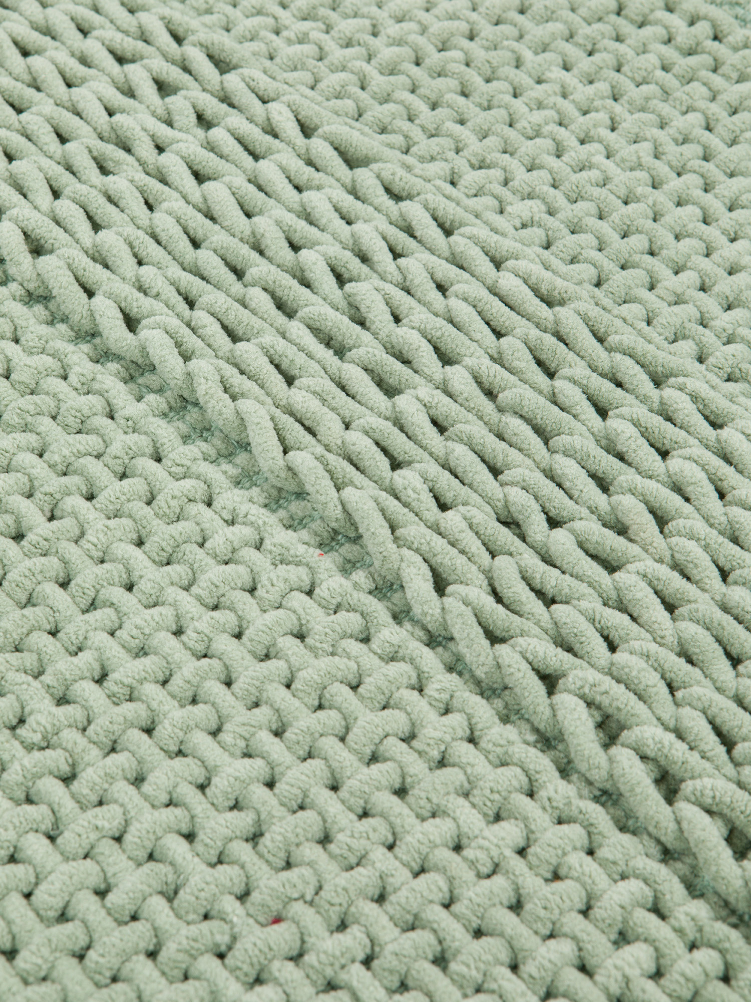 Tappeto bagno ciniglia intrecciato, Verde, large image number 1