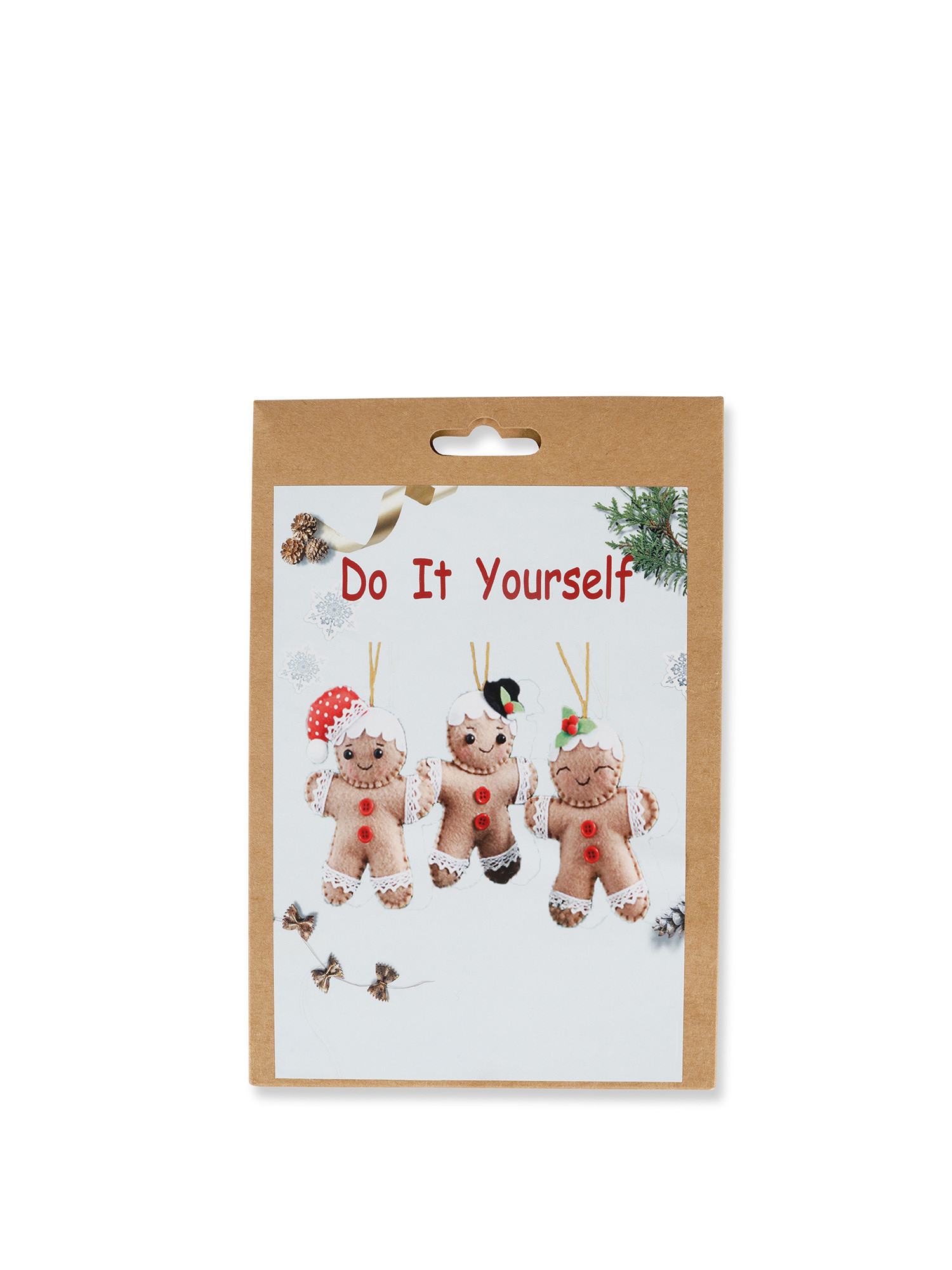 Confezione "do it yourself" in feltro gingerbread, Beige, large image number 0