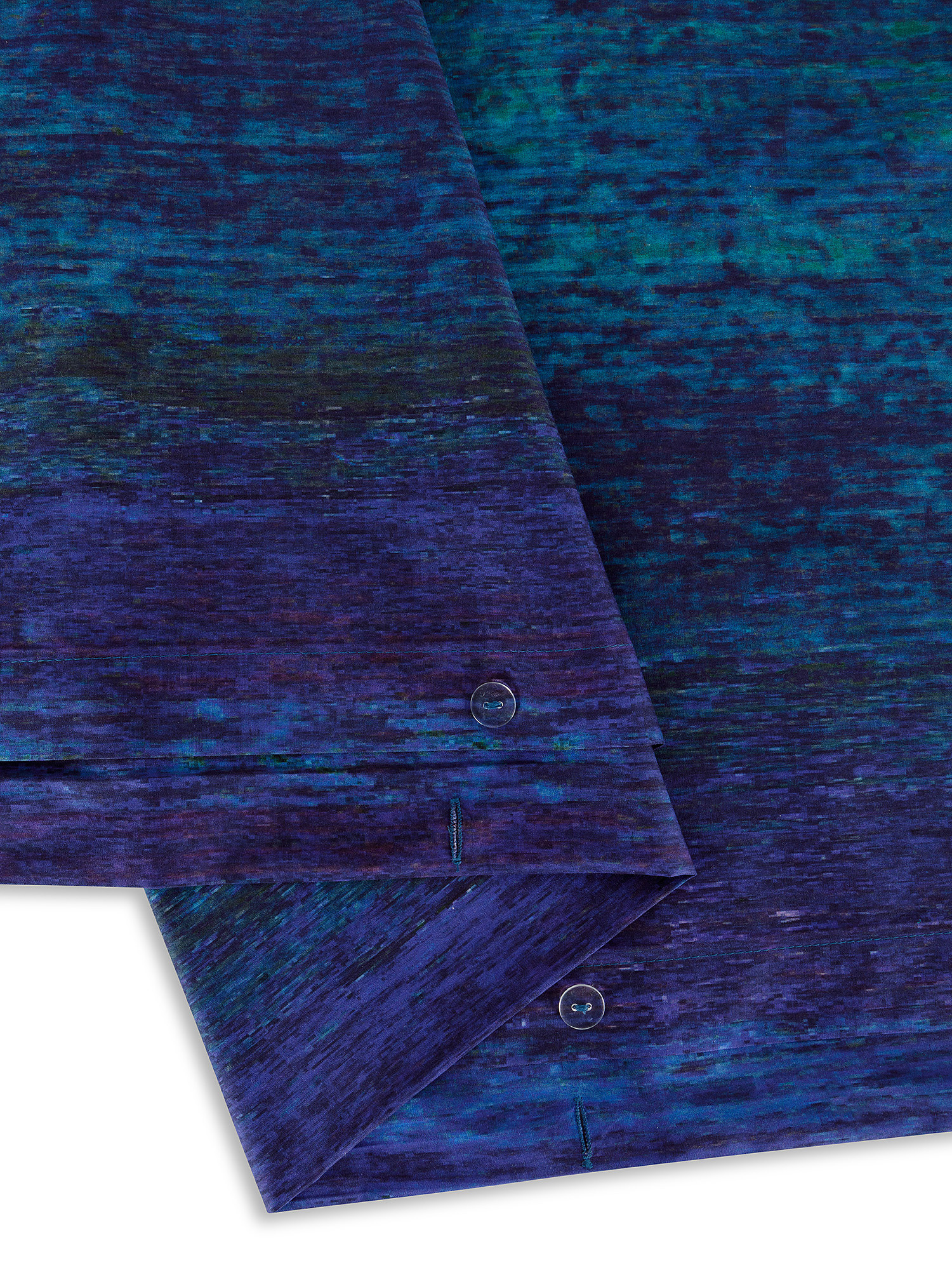 Copripiumino percalle di cotone fantasia acquerello, Blu, large image number 2