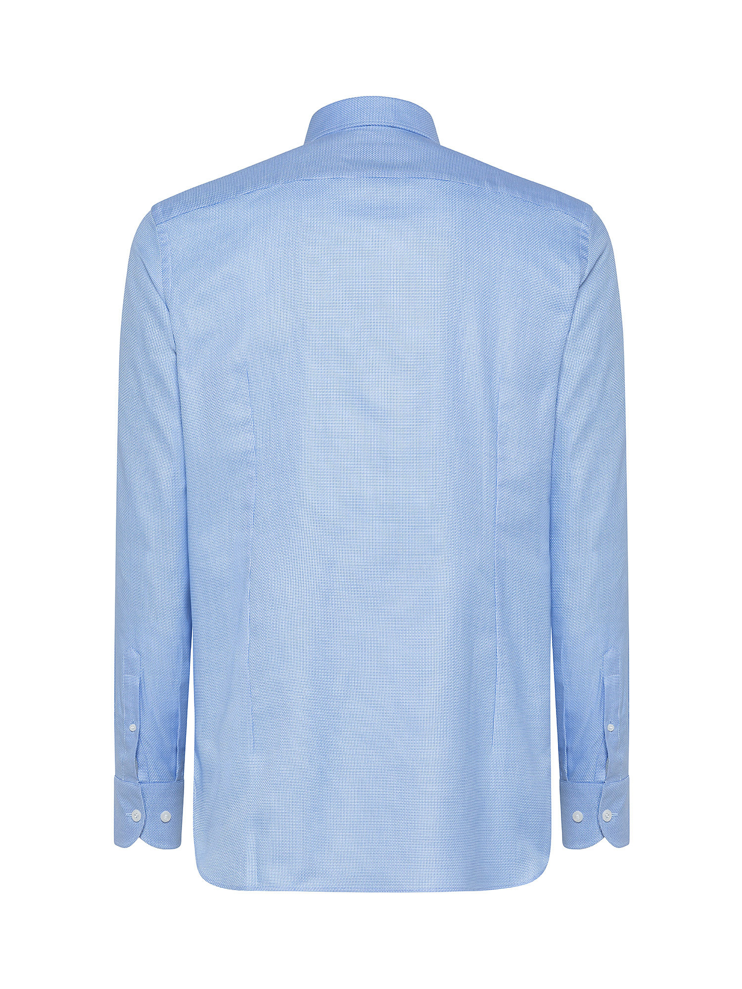Camicia slim fit in cotone doppio ritorto, Azzurro, large image number 1