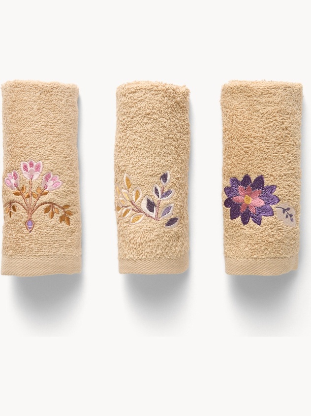 Set 3 lavette in spugna di cotone tinta unita - Prezzo di lancio