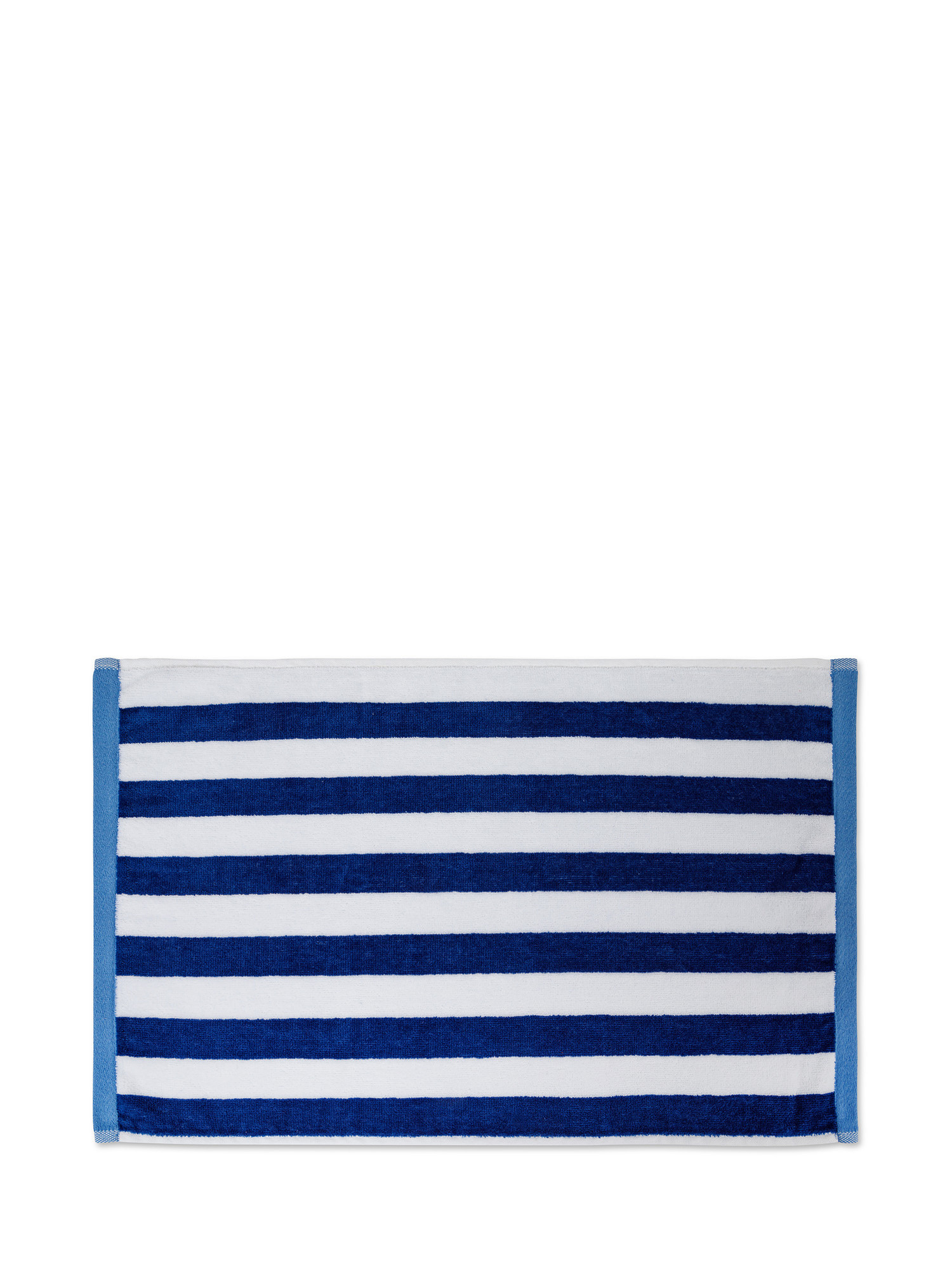 Asciugamano cotone velour motivo righe marinare, Blu, large image number 1