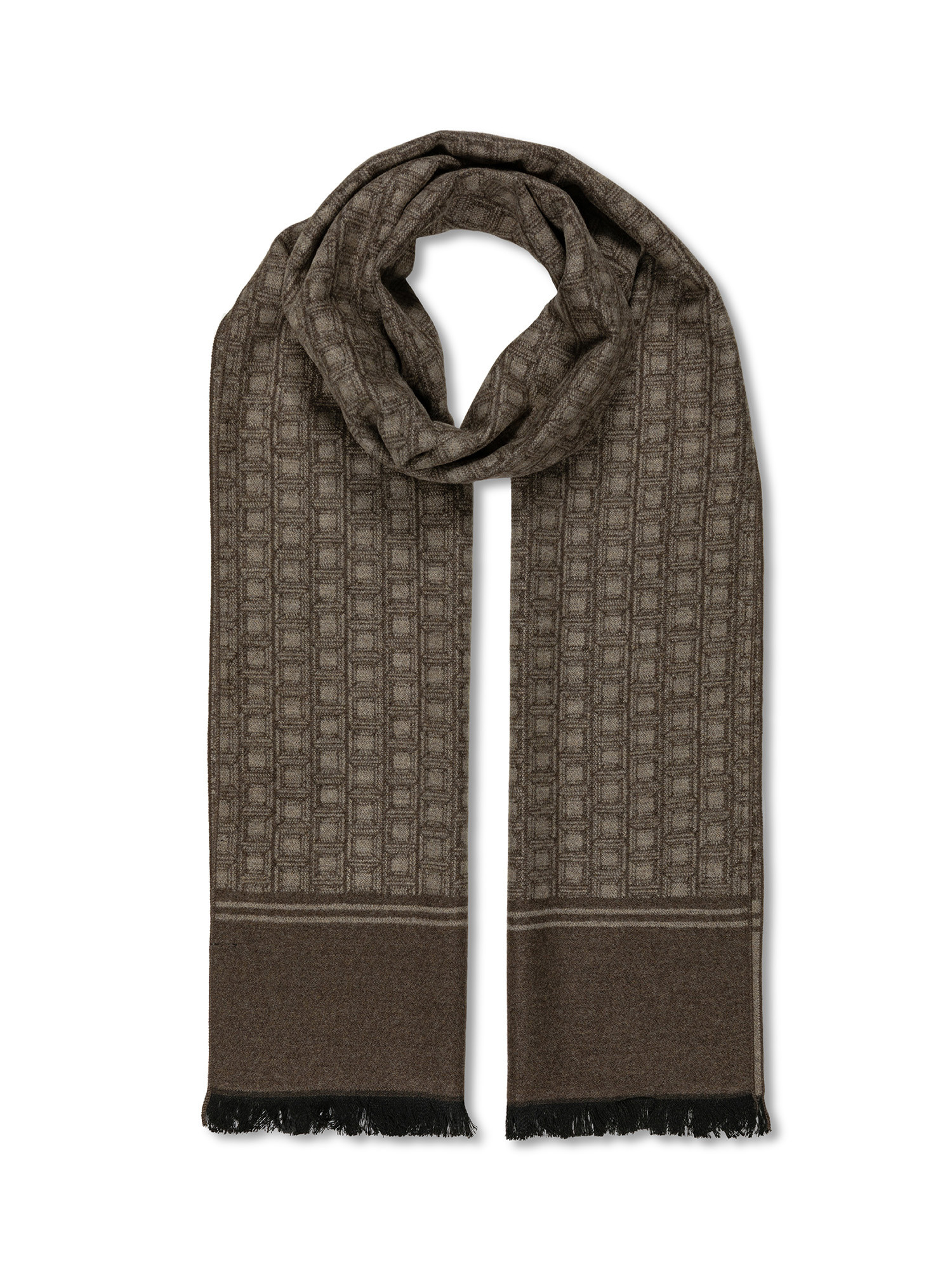 Luca D'Altieri - Patterned scarf, Beige, large image number 0