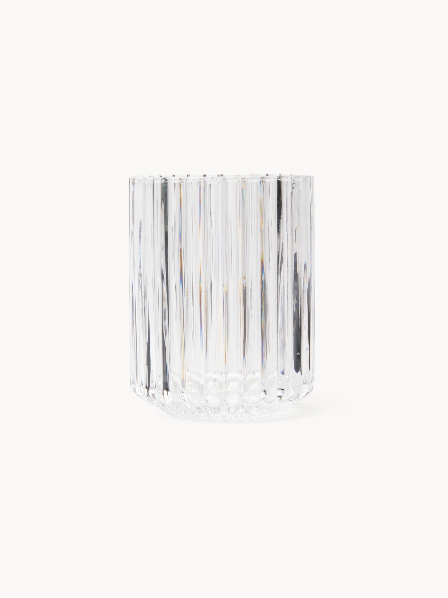 Fluted Glass Toothbrush Holder, Transparent, large image number 0