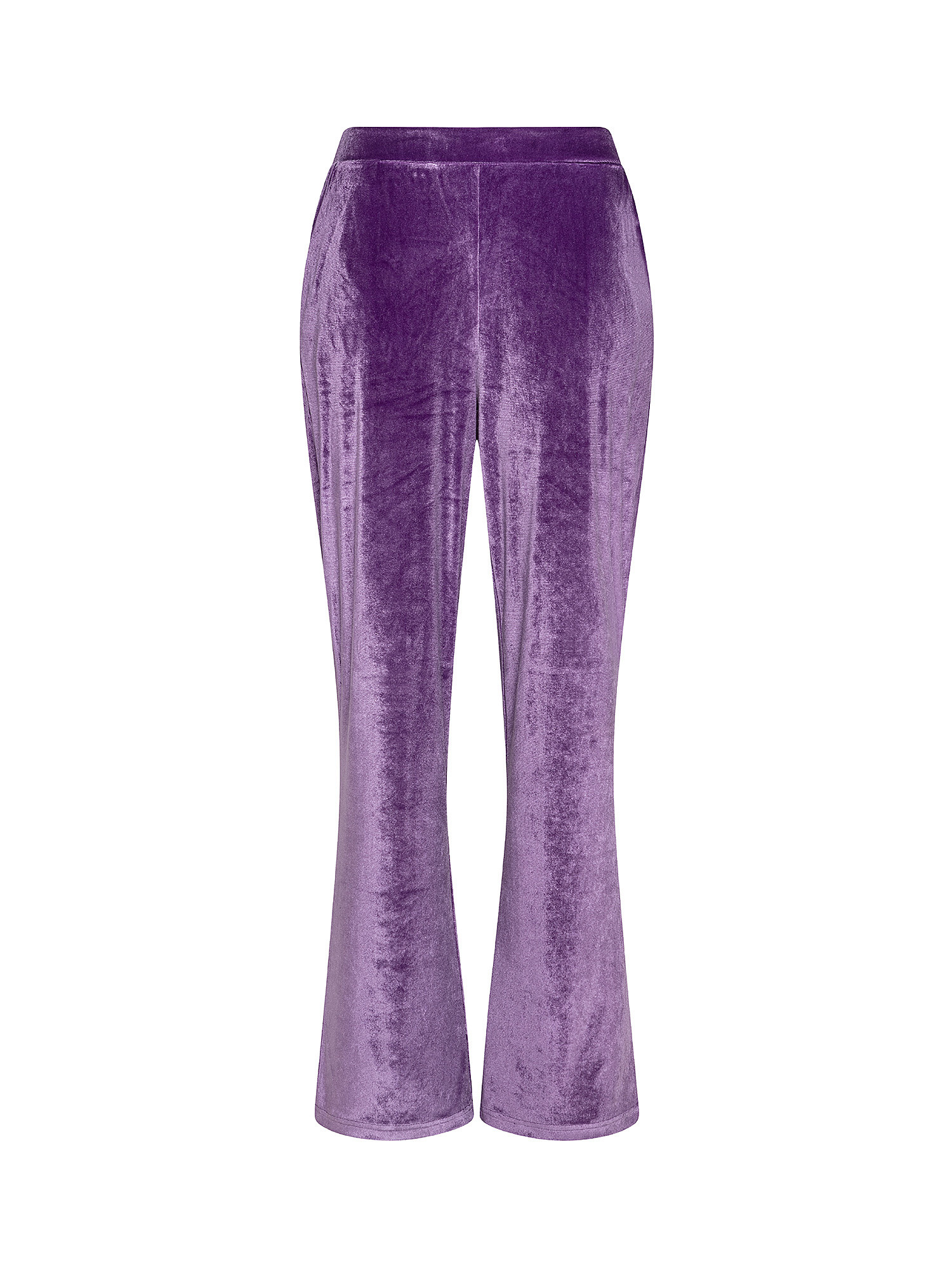 Pantalone in velour, Viola, large image number 0