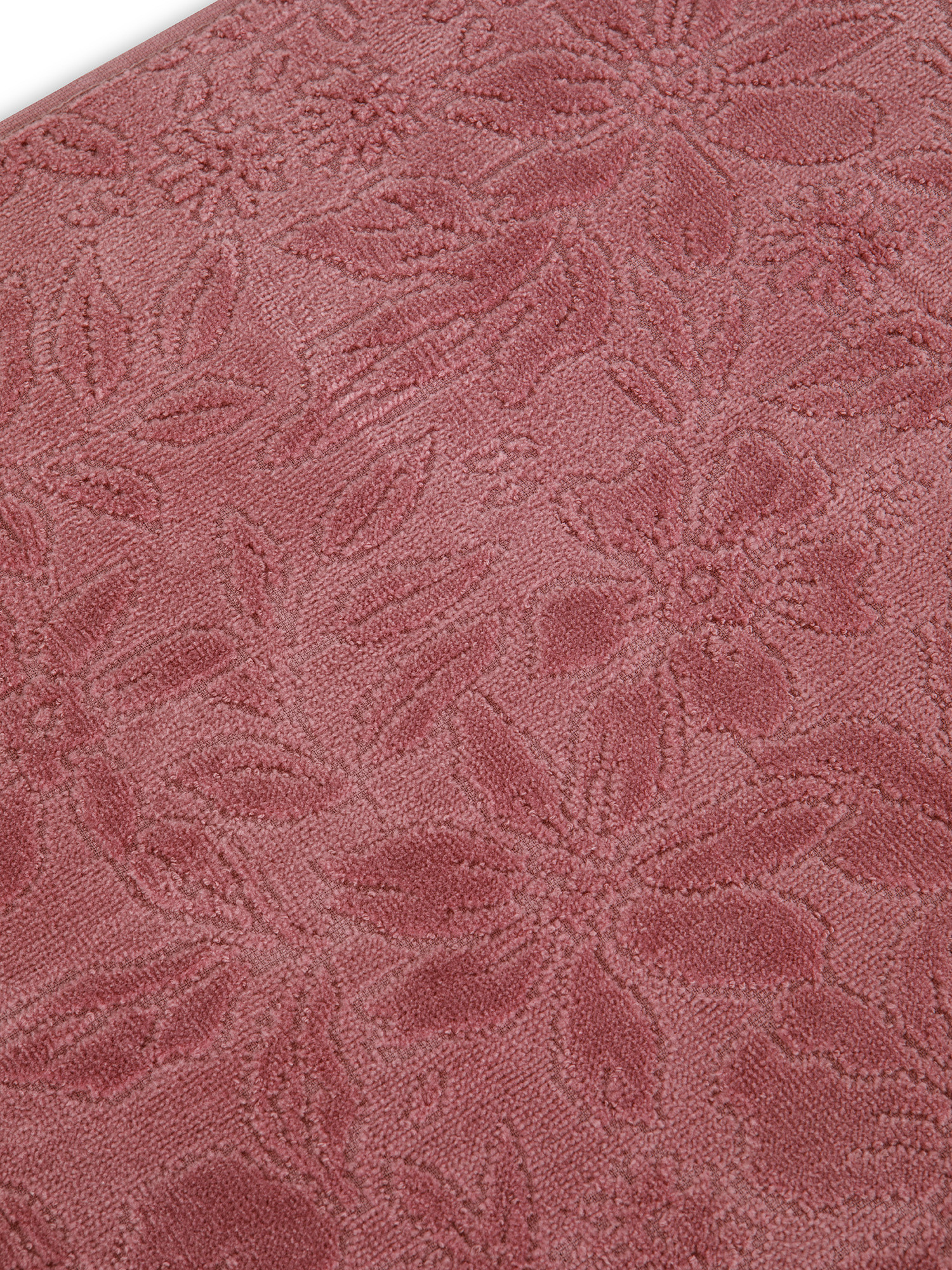 Asciugamano puro cotone lavorazione a fiori, Rosa scuro, large image number 2