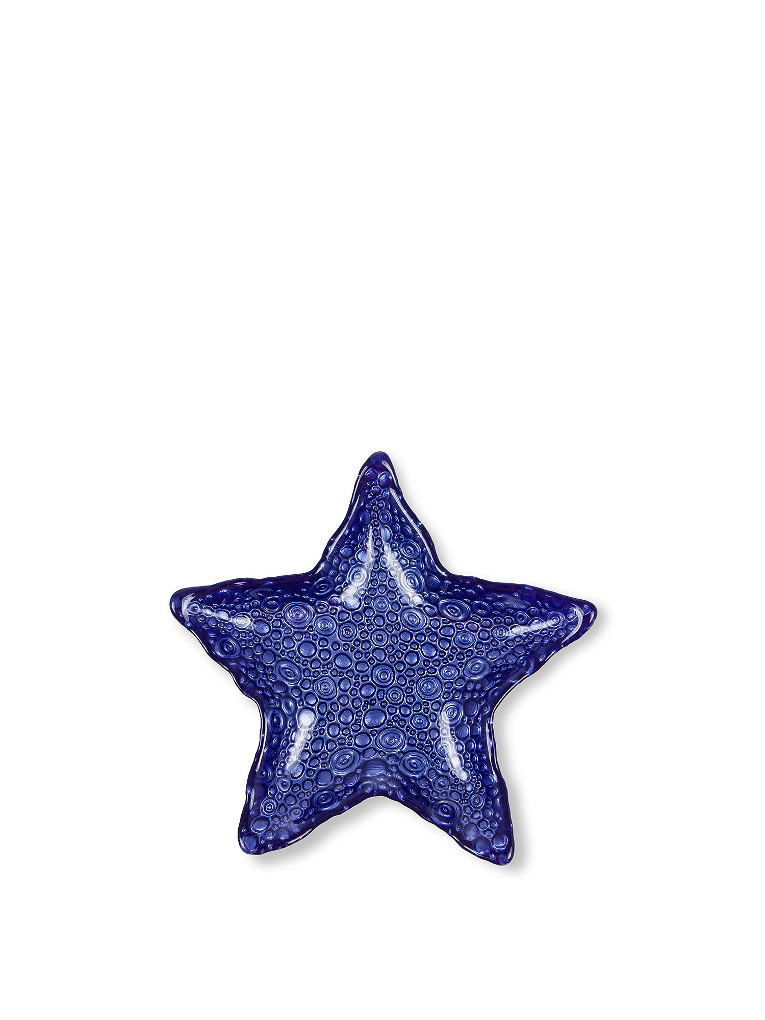 Piattino vetro a stella marina, Blu, large image number 0