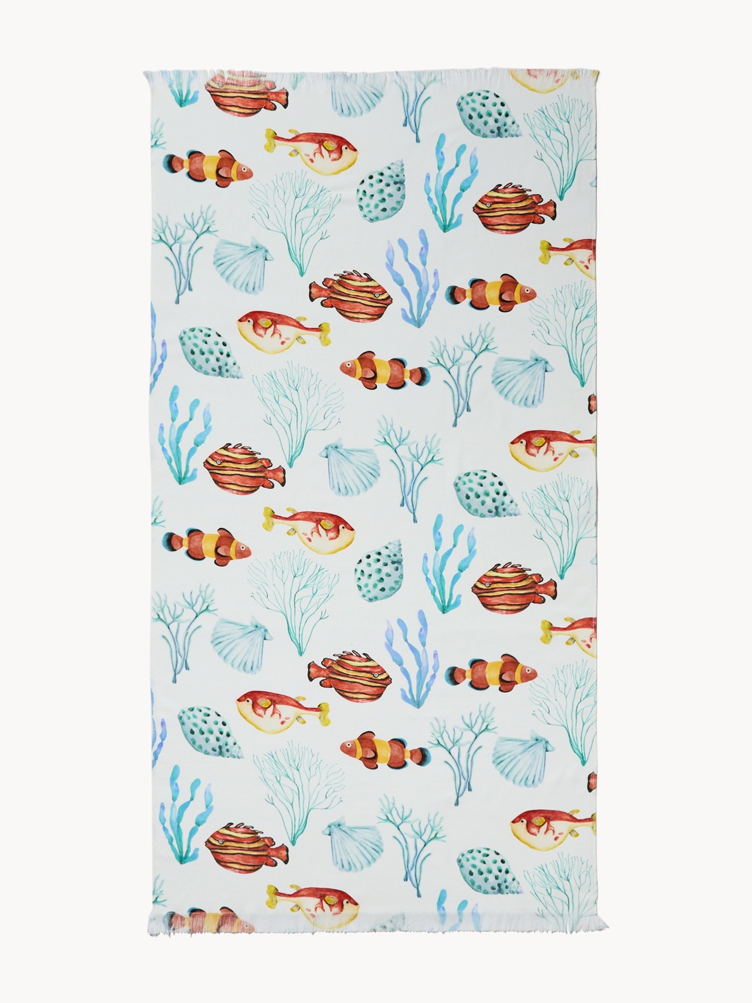 Fringed Cotton Hammam Beach Towel - Introductory Price, Multicolor, large image number 0