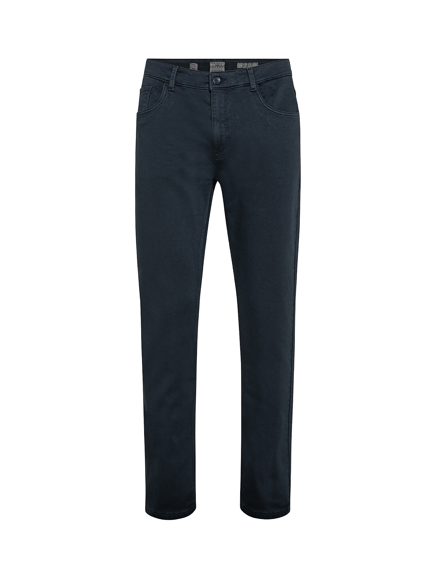 Pantalone 5 tasche slim in felpa, Blu, large image number 0