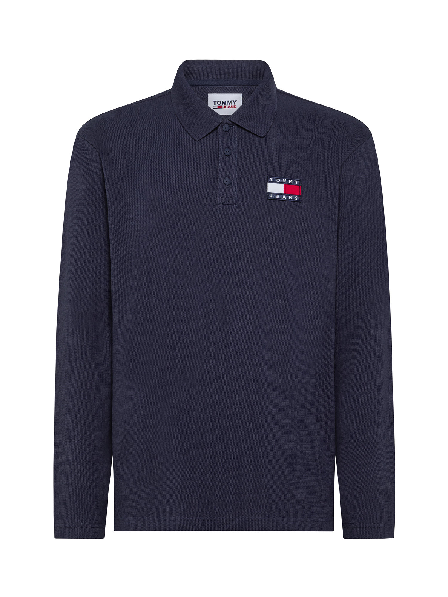 Tommy Jeans - Polo con logo slim fit, Blu scuro, large image number 0