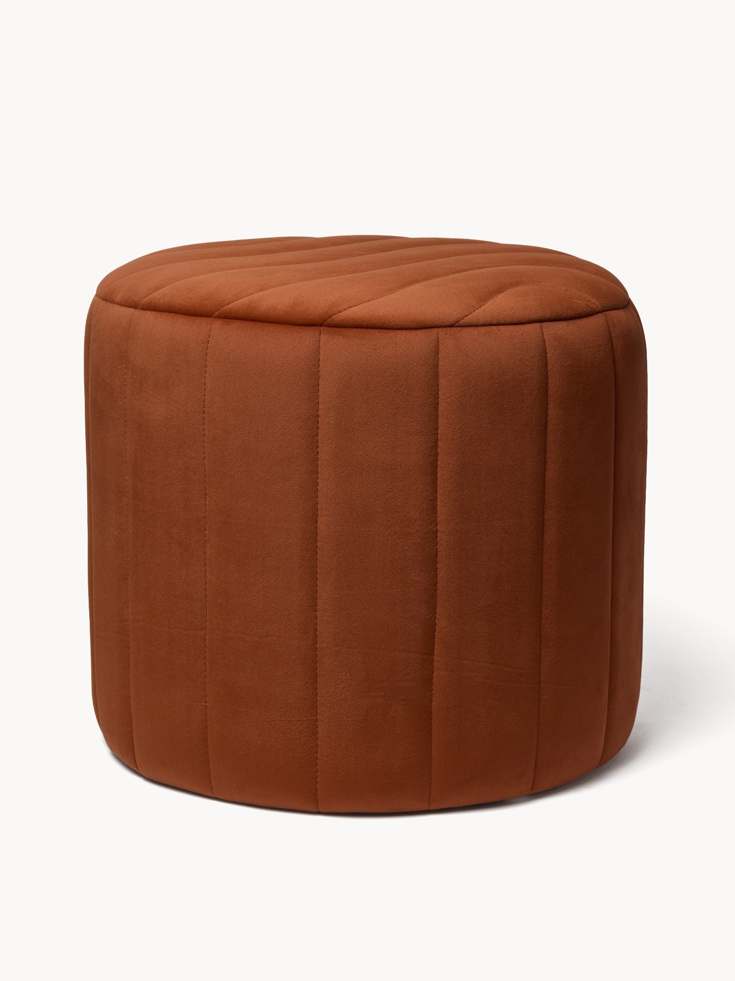 Pouf with Wave velvet upholstery, Brown, large image number 3
