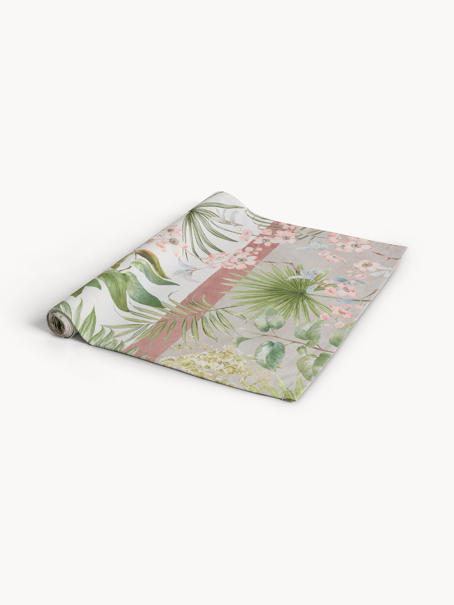 Runner in drill di cotone Tropico by Tessitura Randi, Bianco, large image number 0