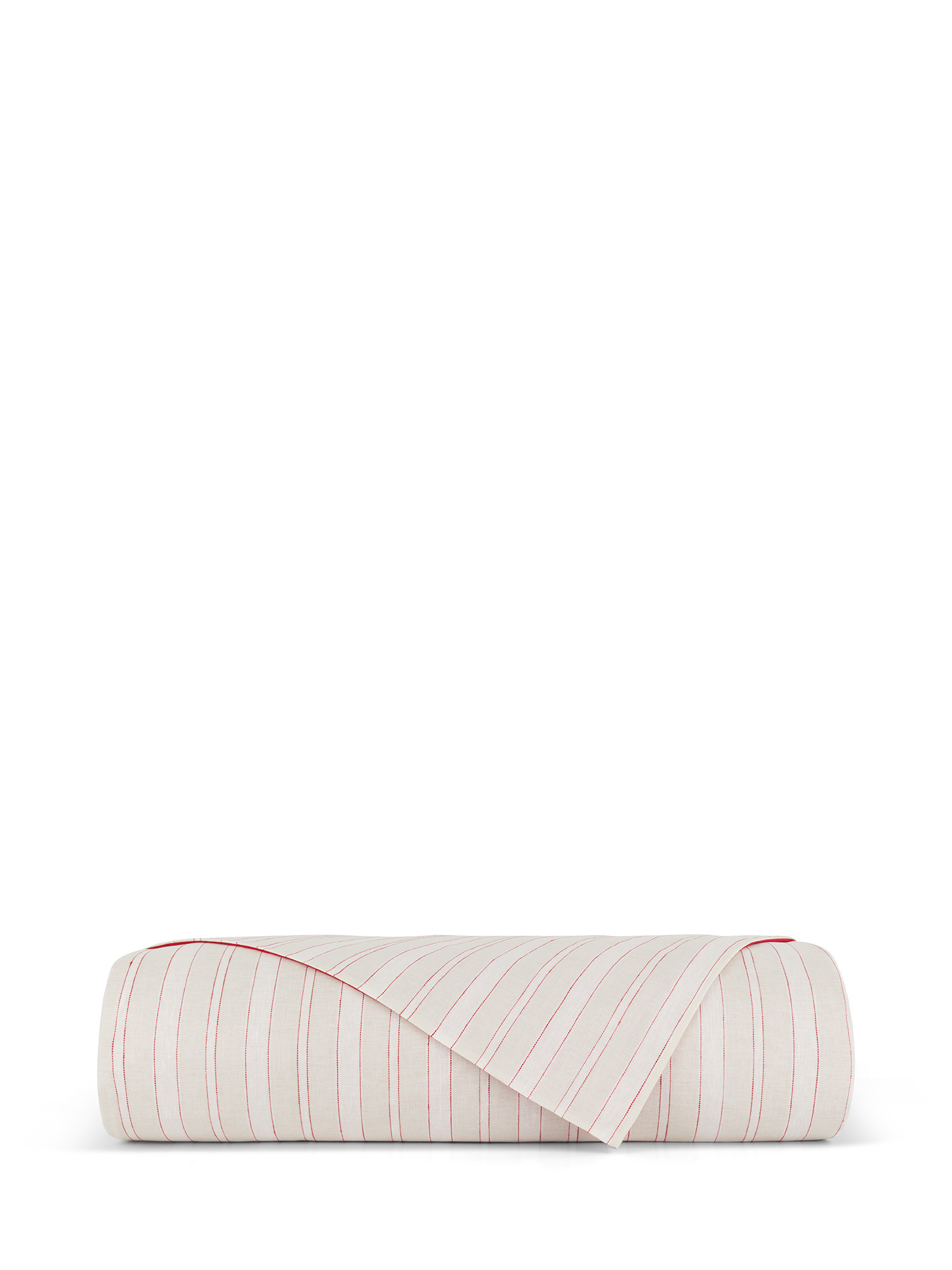 Striped cotton blend duvet cover, Red, large image number 1