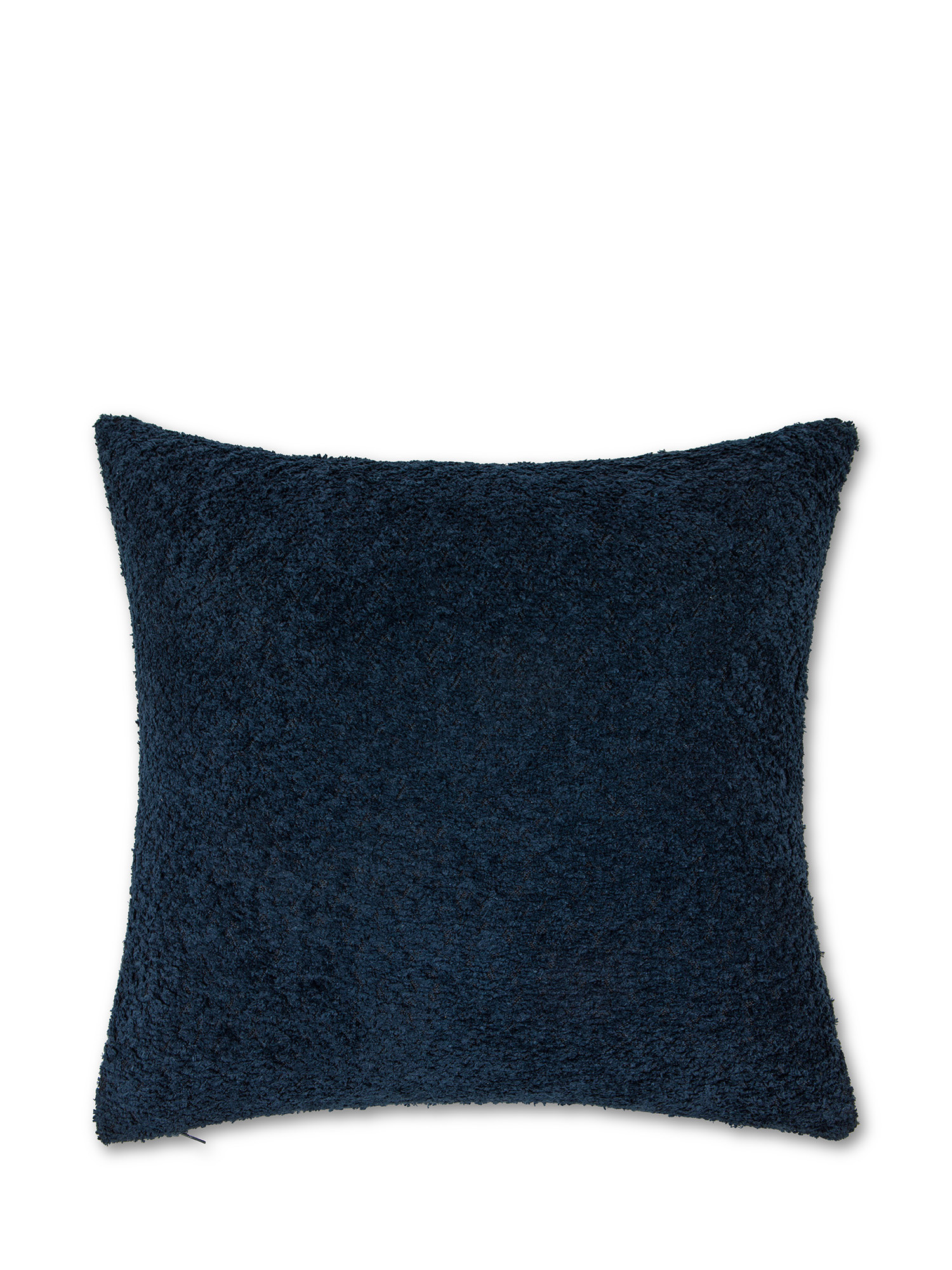 Solid color Bouclè fabric cushion 43X43cm, Royal Blue, large image number 0