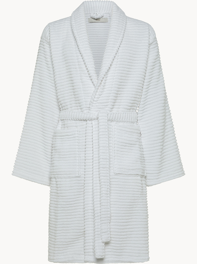 Zero Twist Striped Terry Bathrobe