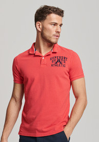Superdry - Cotton piqué polo shirt with logo, Red, large image number 1