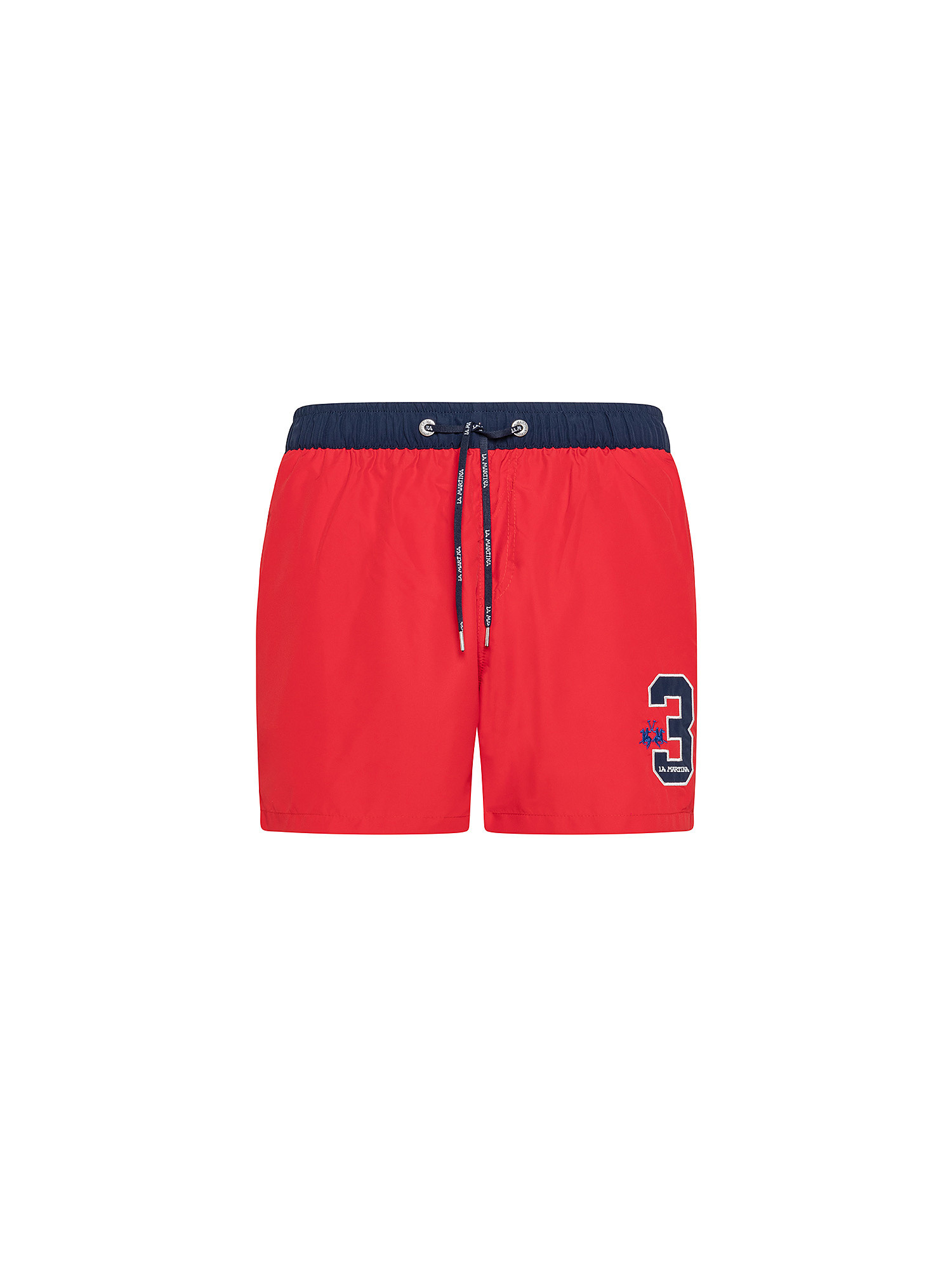 Nylon swim shorts with regular fit drawstring, Red, large image number 0
